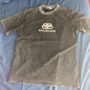 Balenciaga Washed Effect Grey T shirt